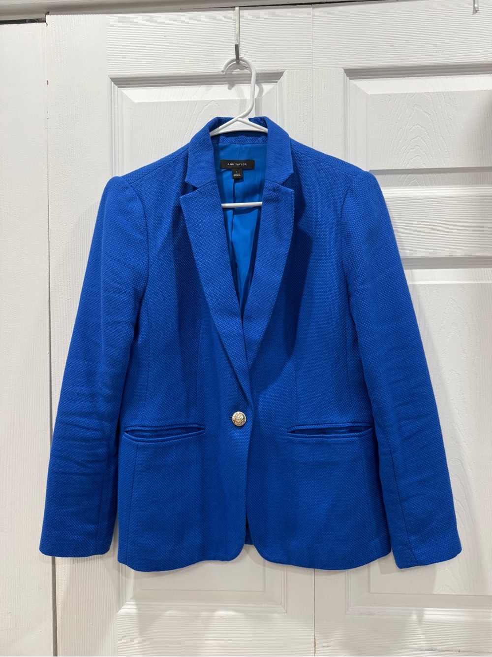 Ann Taylor Bright Blue Single-Button Blazer